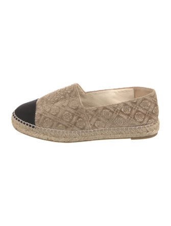 Chanel Interlocking CC Logo Velvet Espadrilles