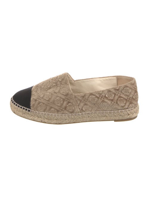 Chanel Interlocking CC Logo Velvet Espadrilles