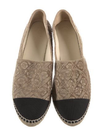 Chanel Interlocking CC Logo Velvet Espadrilles