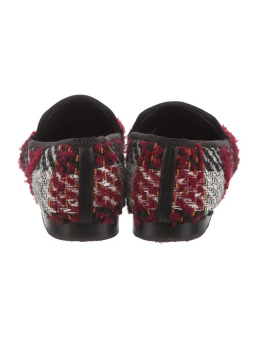 Chanel Interlocking CC Logo Tweed Loafers