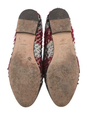 Chanel Interlocking CC Logo Tweed Loafers