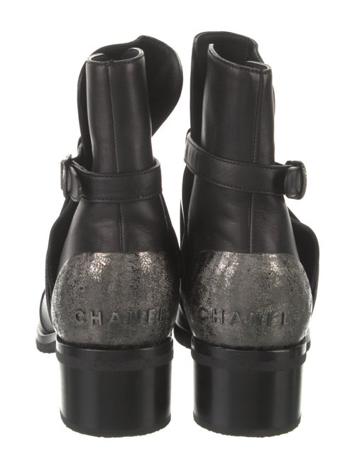 Chanel 2014 Interlocking CC Logo Moto Boots
