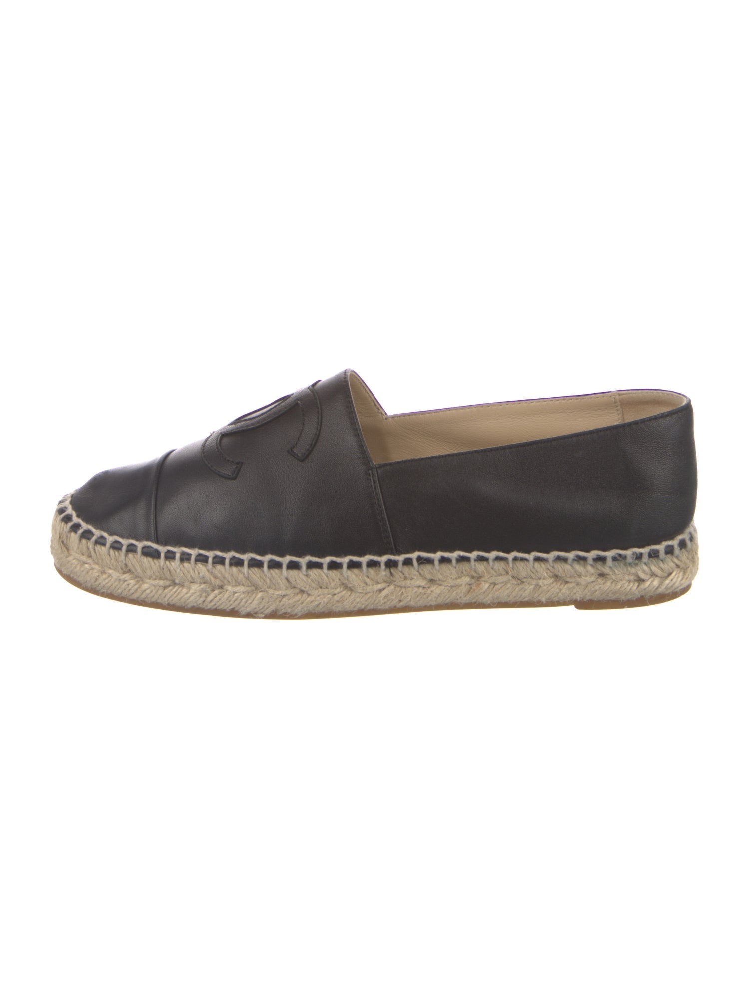 Chanel Interlocking CC Logo Lambskin Espadrilles