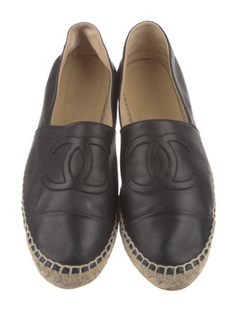 Chanel Interlocking CC Logo Lambskin Espadrilles