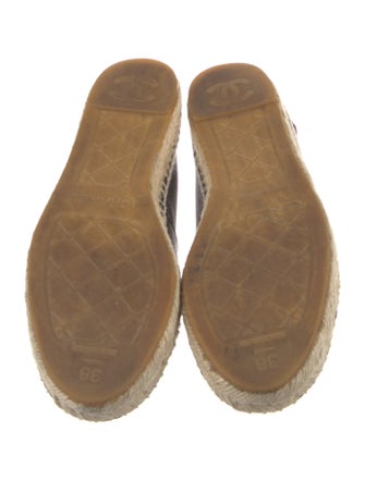 Chanel Interlocking CC Logo Lambskin Espadrilles