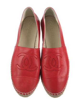 Chanel Interlocking CC Logo Lambskin Espadrilles