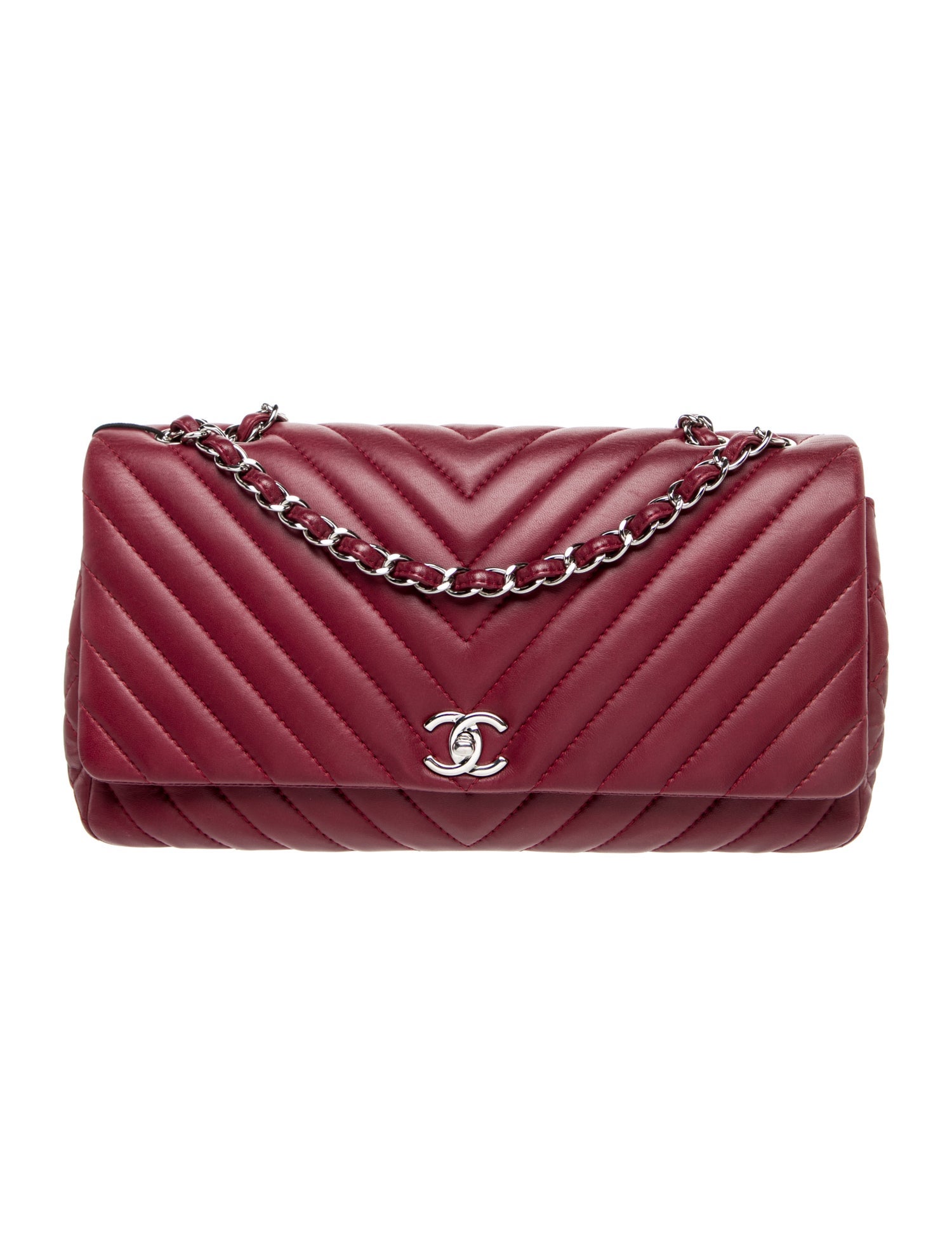Chanel Surpique Chevron Flap Bag