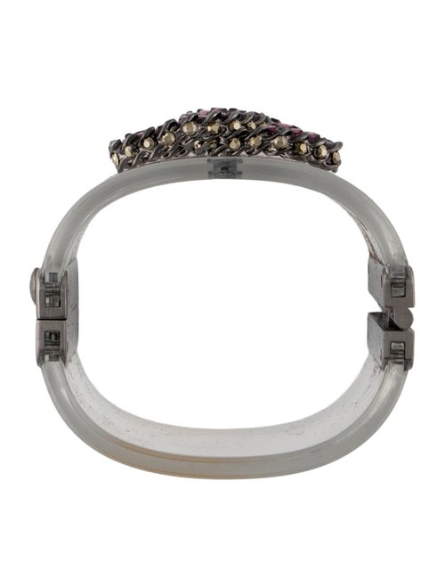Chanel Strass & Resin CC Hinged Bangle