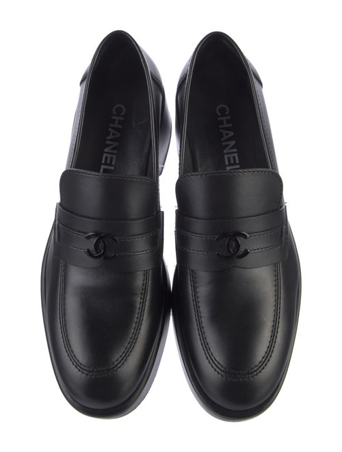 Chanel Interlocking CC Logo Leather Loafers