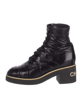 Chanel 2021 Interlocking CC Logo Combat Boots