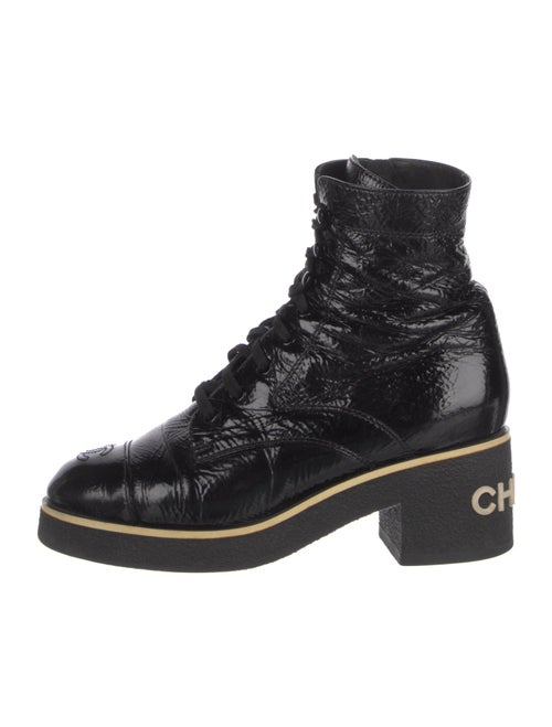 Chanel 2021 Interlocking CC Logo Combat Boots