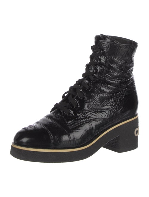 Chanel 2021 Interlocking CC Logo Combat Boots