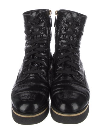 Chanel 2021 Interlocking CC Logo Combat Boots