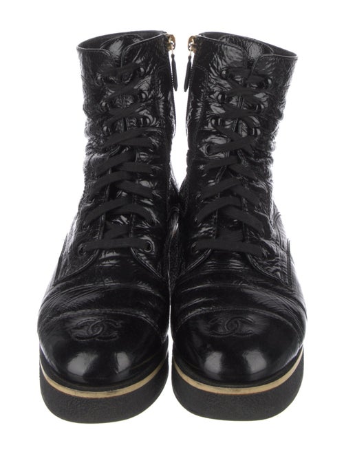 Chanel 2021 Interlocking CC Logo Combat Boots