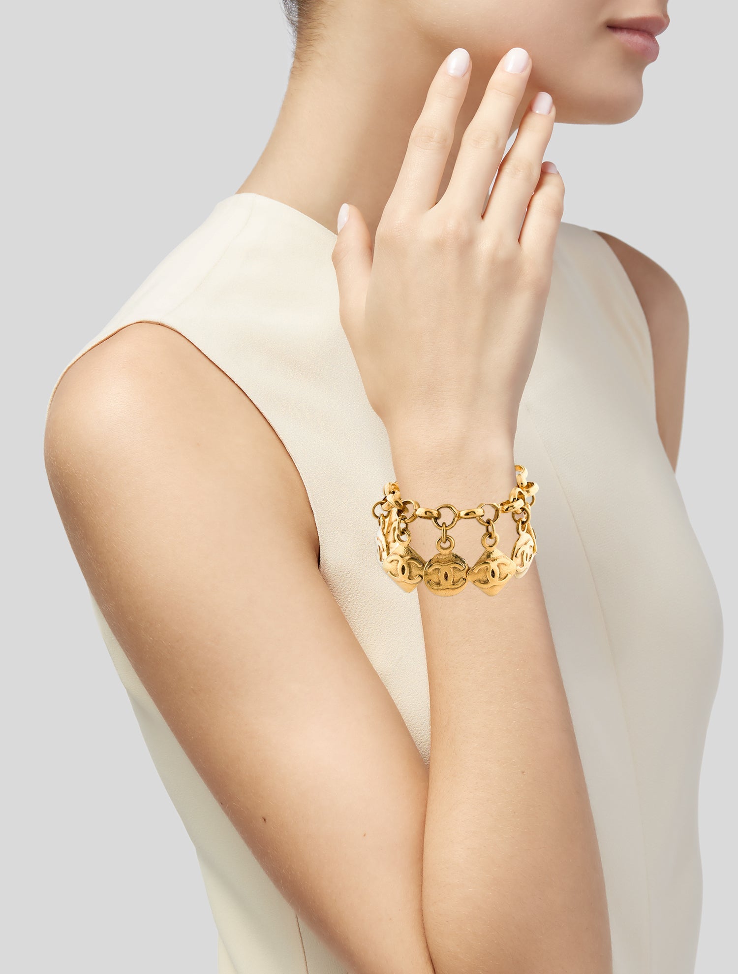 Chanel Vintage CC Charm Bracelet