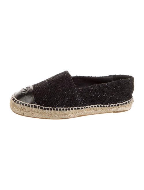 Chanel Interlocking CC Logo Tweed Espadrilles