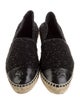 Chanel Interlocking CC Logo Tweed Espadrilles
