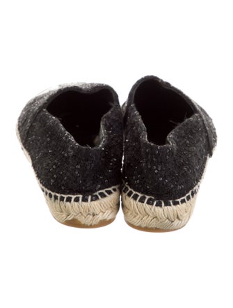 Chanel Interlocking CC Logo Tweed Espadrilles