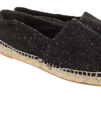 Chanel Interlocking CC Logo Tweed Espadrilles