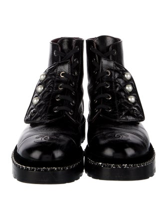 Chanel 2018 Interlocking CC Logo Combat Boots