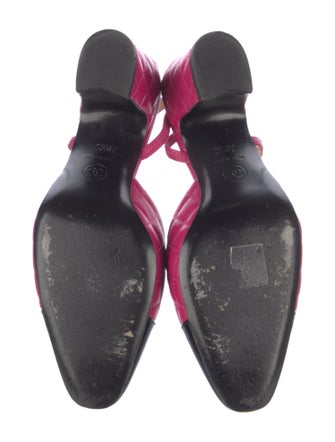 Chanel Leather Printed Slingback Pumps