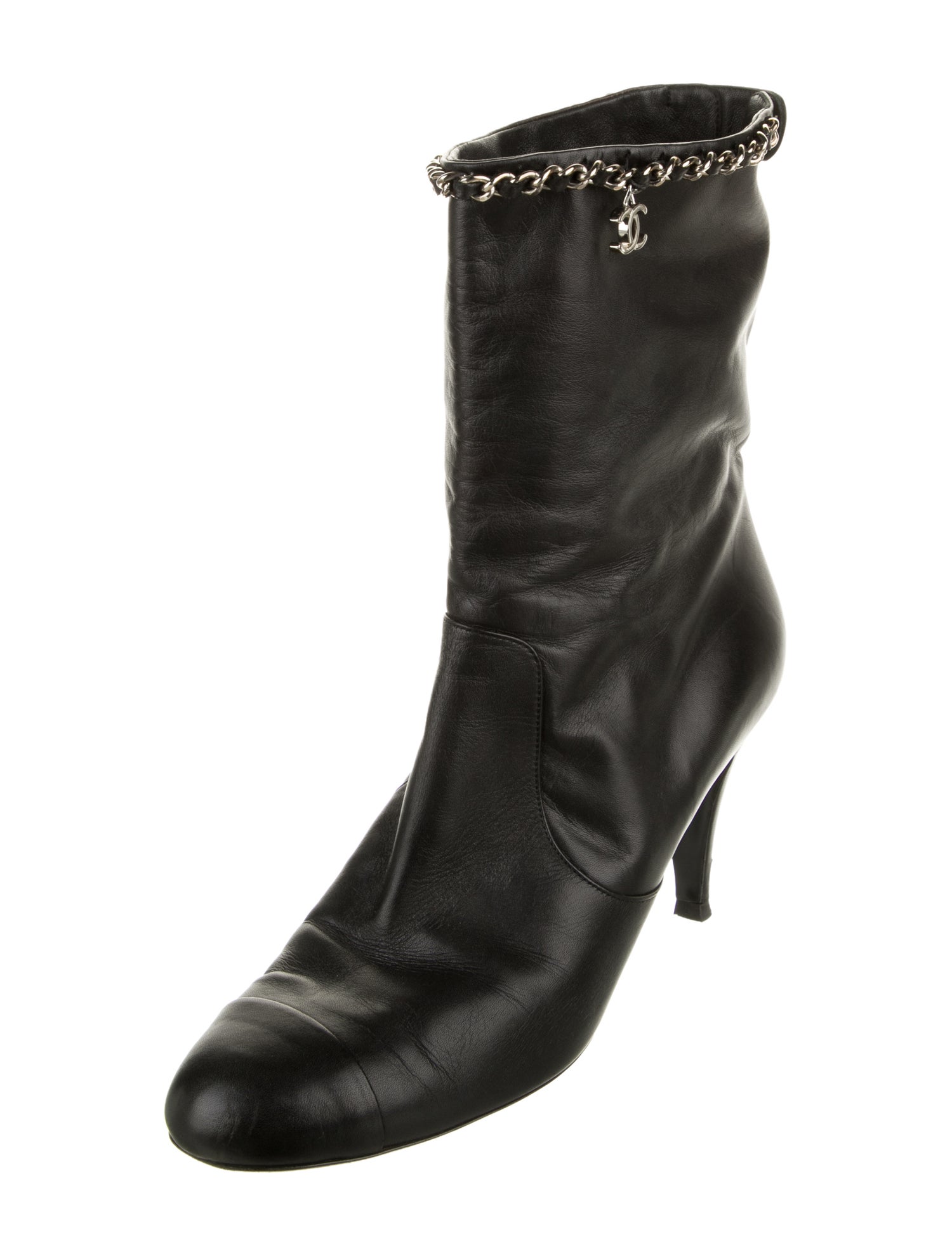 Chanel Interlocking CC Logo Leather Boots