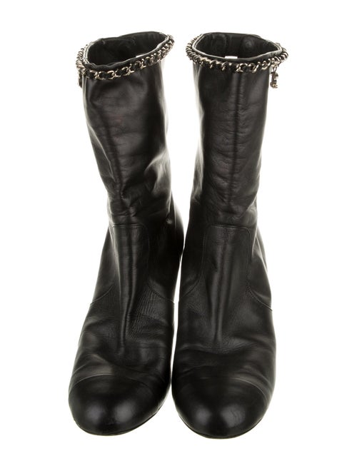 Chanel Interlocking CC Logo Leather Boots