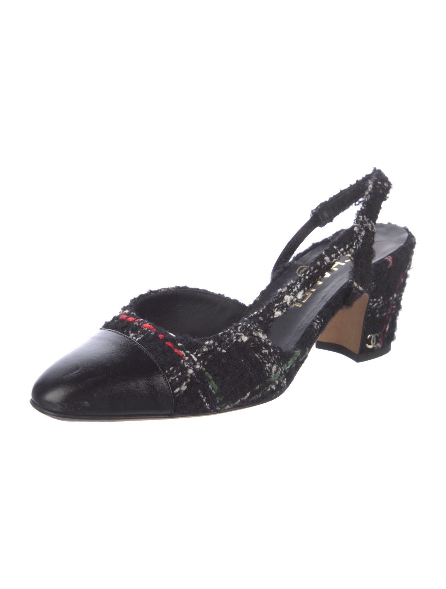 Chanel Tweed Tweed Pattern Slingback Pumps