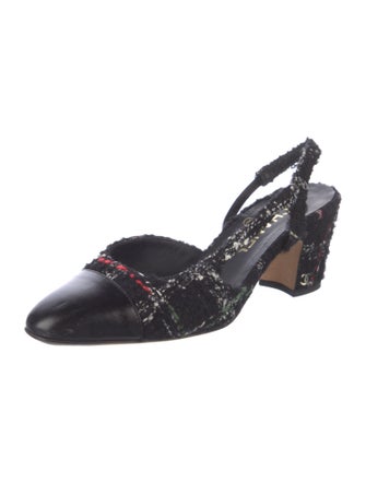 Chanel Tweed Tweed Pattern Slingback Pumps