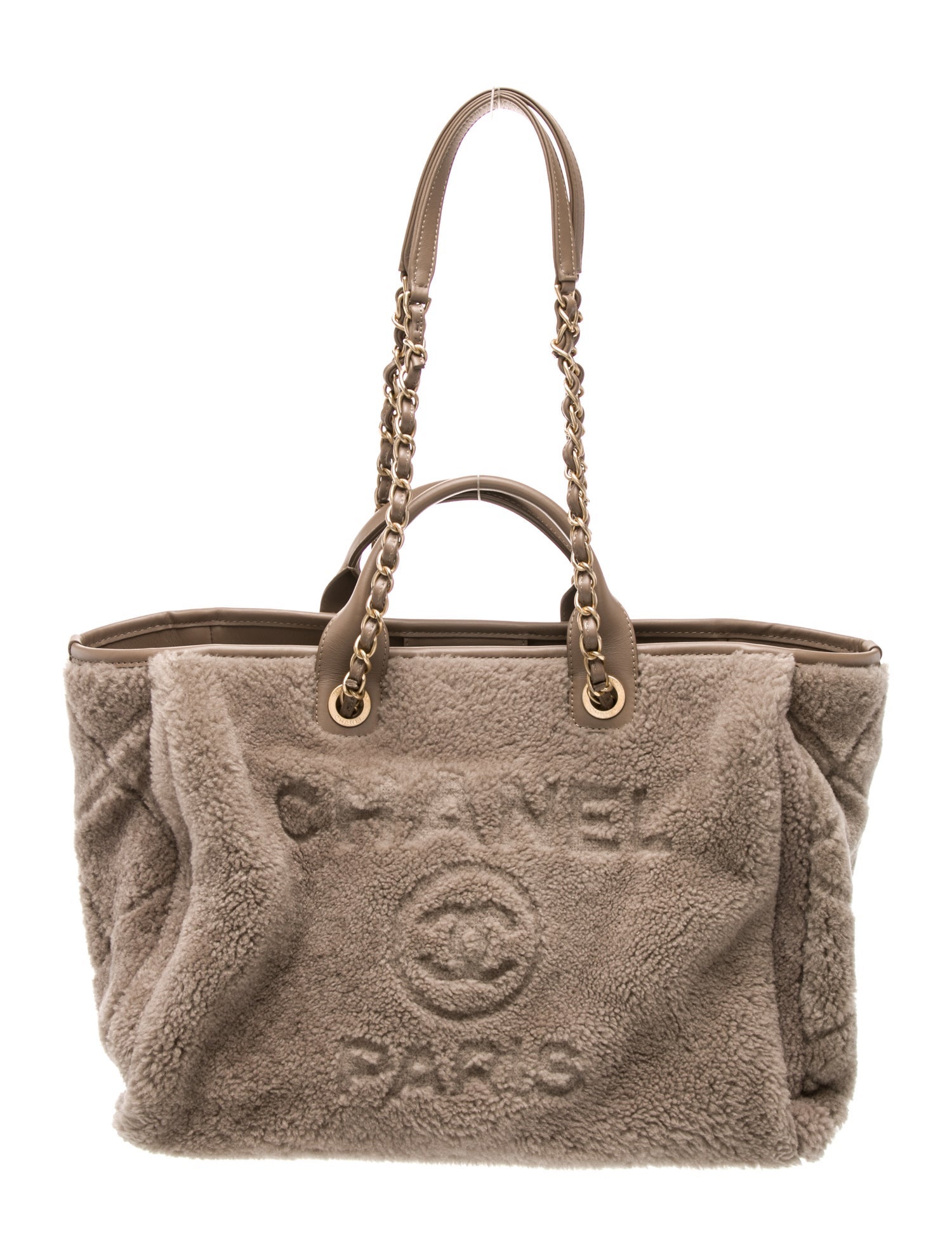 Chanel Medium Shearling Deauville Shopping Bag