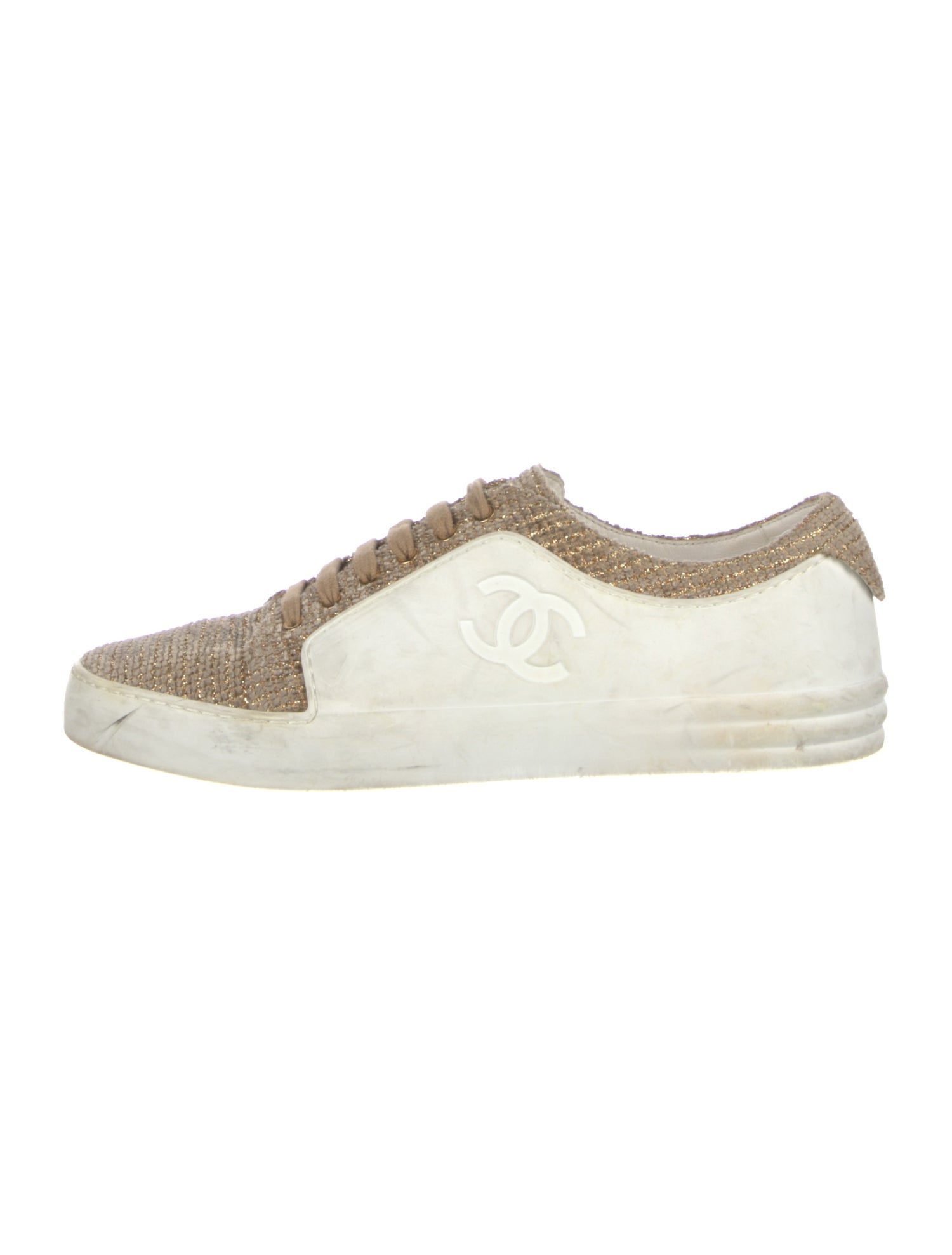 Chanel Interlocking CC Logo Calfskin Sneakers