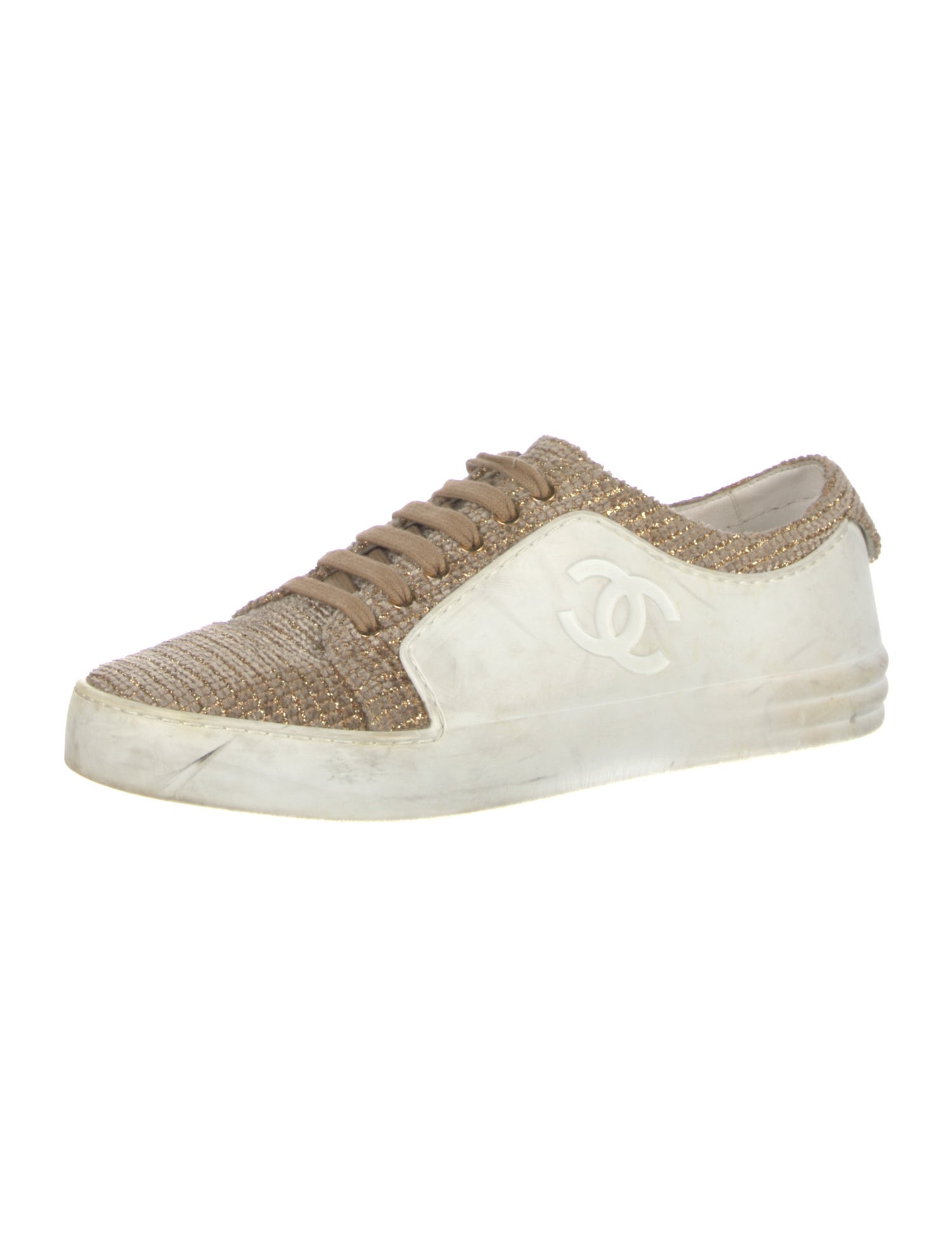 Chanel Interlocking CC Logo Calfskin Sneakers