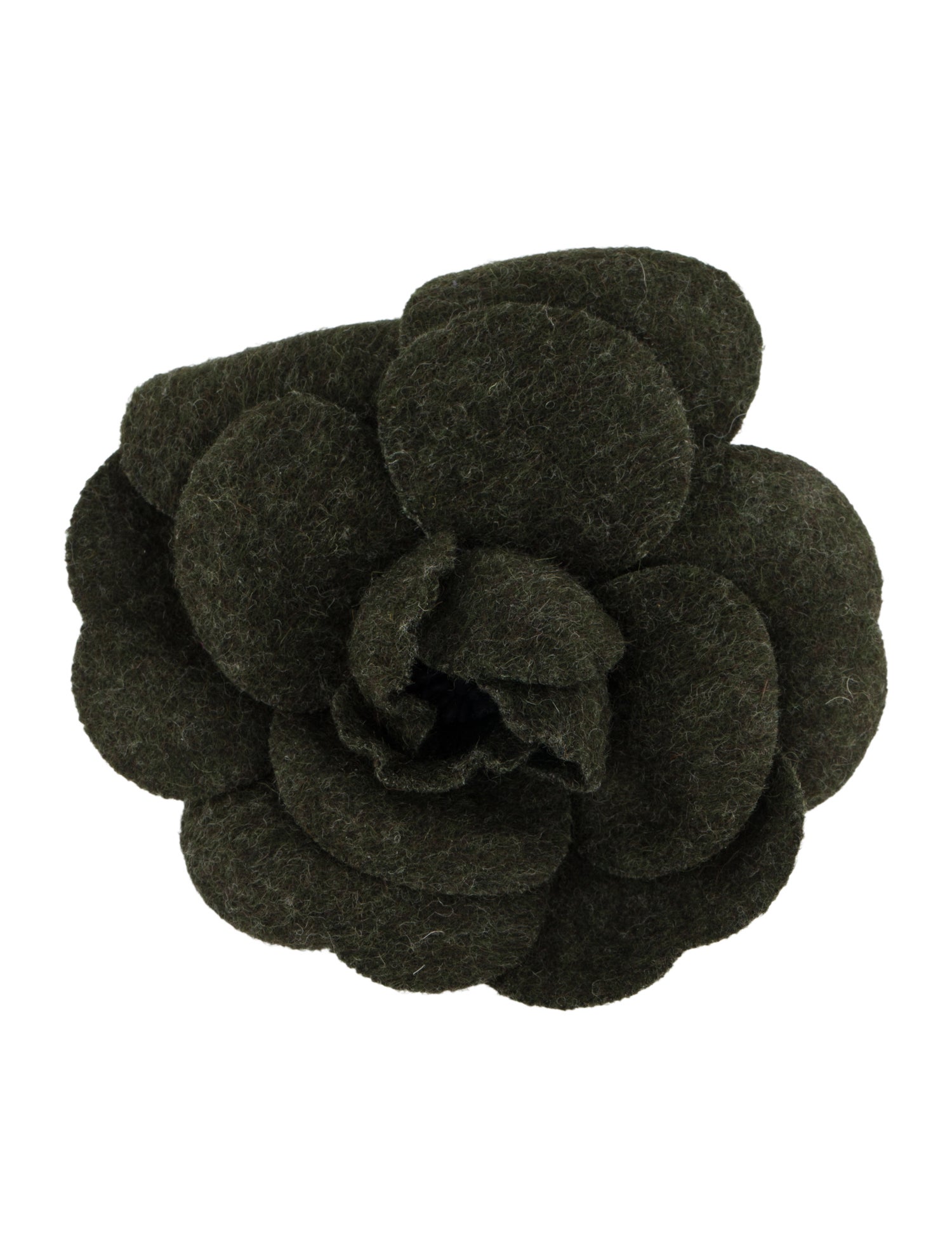 Chanel Vintage Wool Camelia Brooch