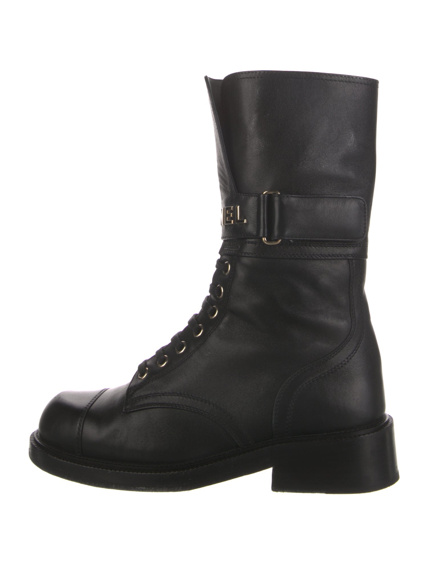 Chanel Leather Combat Boots