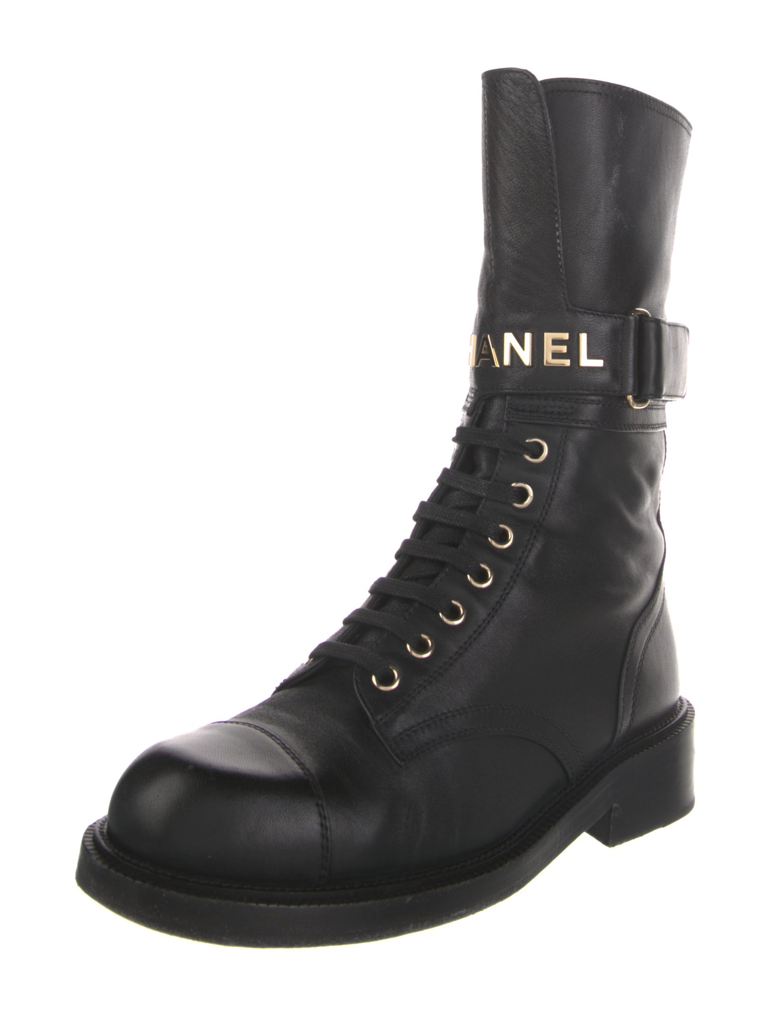 Chanel Leather Combat Boots