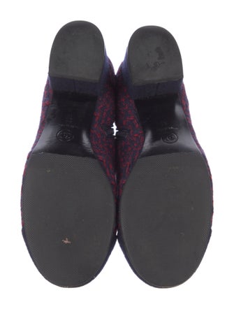 Chanel Tweed Printed Boots