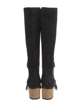 Chanel Interlocking CC Logo Suede Riding Boots
