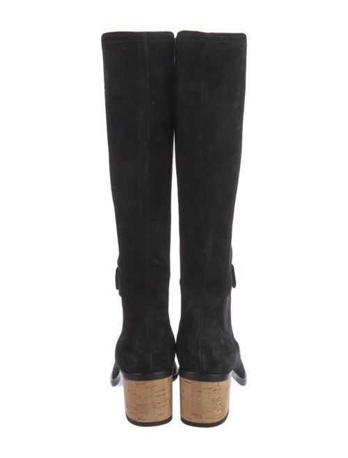 Chanel Interlocking CC Logo Suede Riding Boots