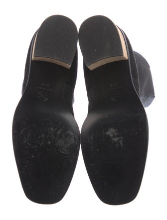 Chanel Interlocking CC Logo Suede Riding Boots