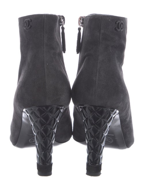 Chanel Interlocking CC Logo Suede Boots