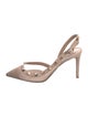 Valentino Pizzo Pois Rockstud Accents Slingback Pumps