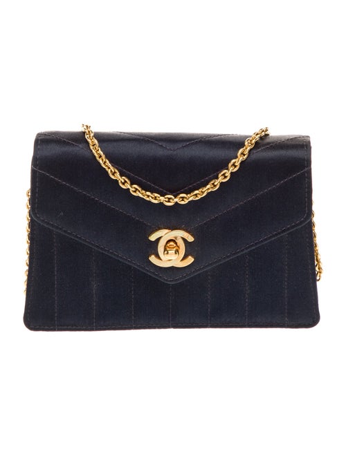Chanel Satin Chevron Mini Flap Bag
