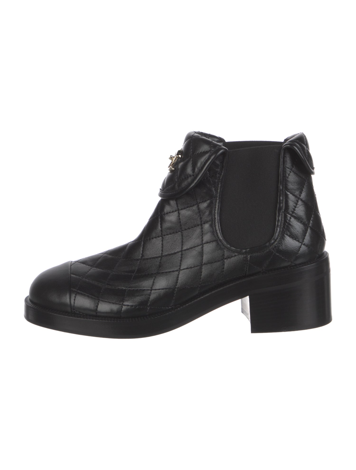 Chanel 2023 Interlocking CC Logo Chelsea Boots