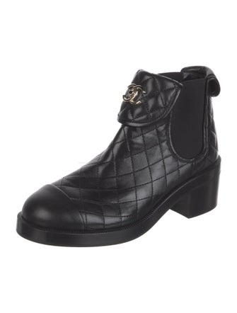 Chanel 2023 Interlocking CC Logo Chelsea Boots