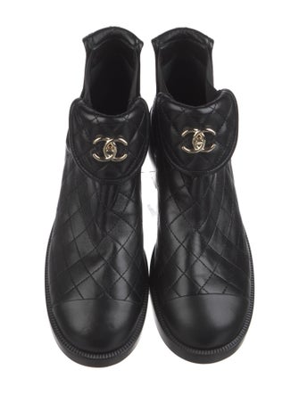 Chanel 2023 Interlocking CC Logo Chelsea Boots