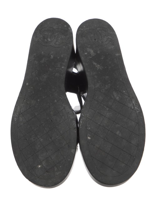 Chanel Interlocking CC Logo Leather Slingback Sandals