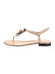 Chanel Interlocking CC Logo Suede T-Strap Sandals