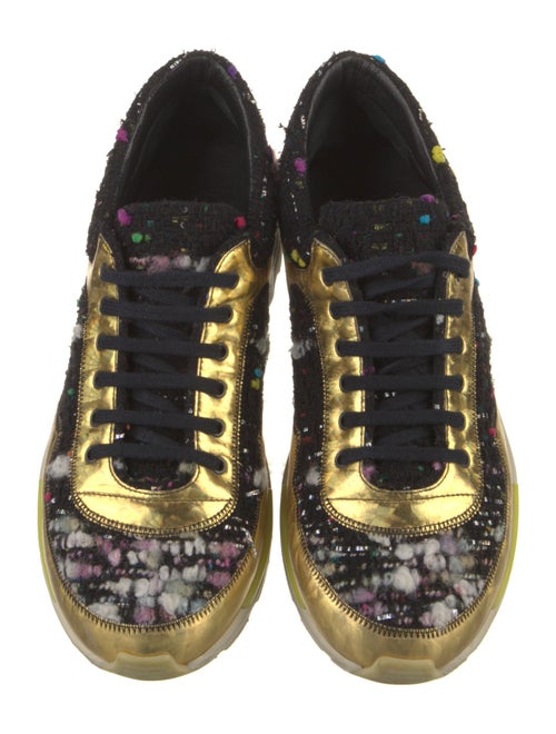 Chanel Interlocking CC Logo Tweed Sneakers