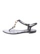 Chanel Interlocking CC Logo Leather T-Strap Sandals