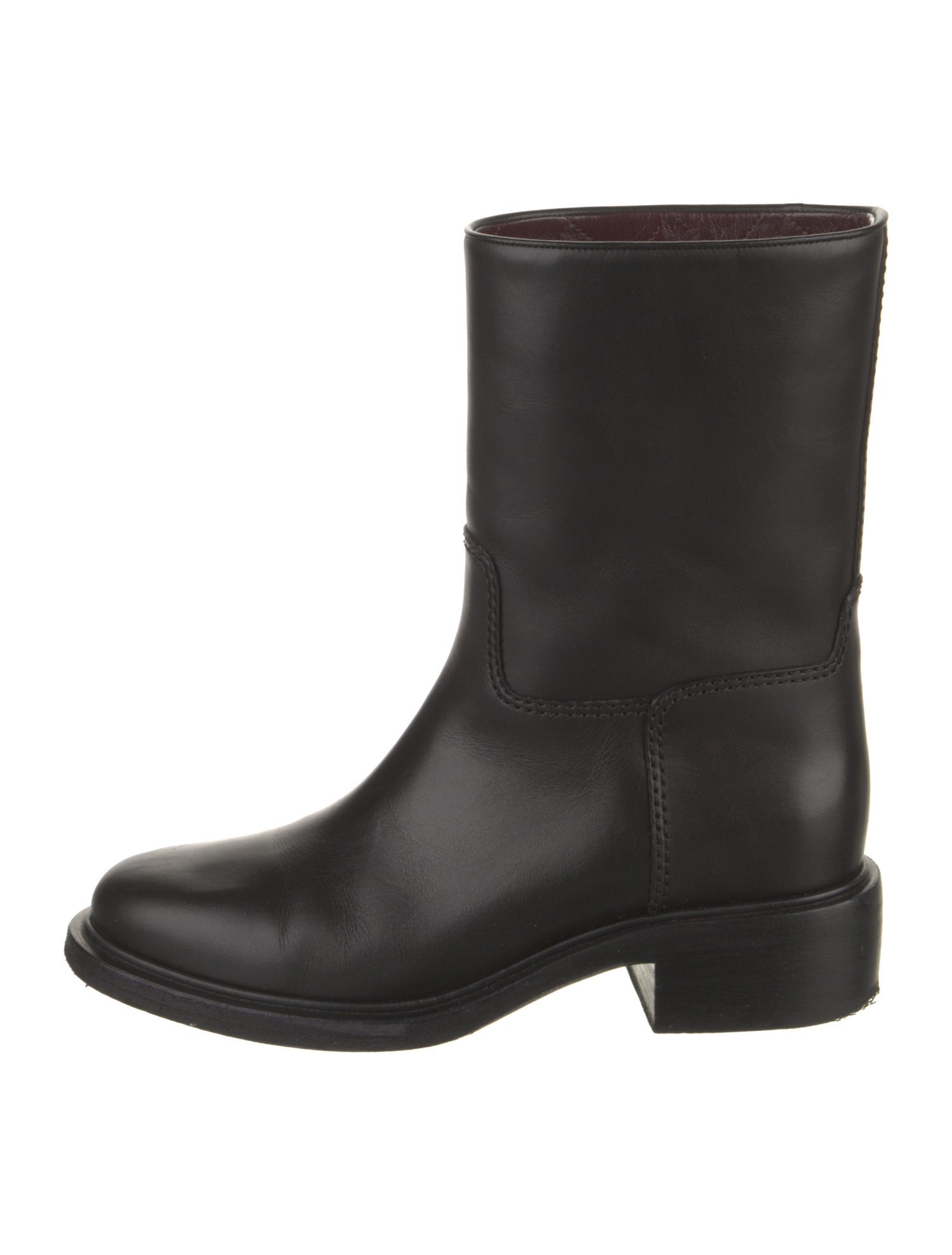 Chanel Interlocking CC Logo Leather Rain Boots